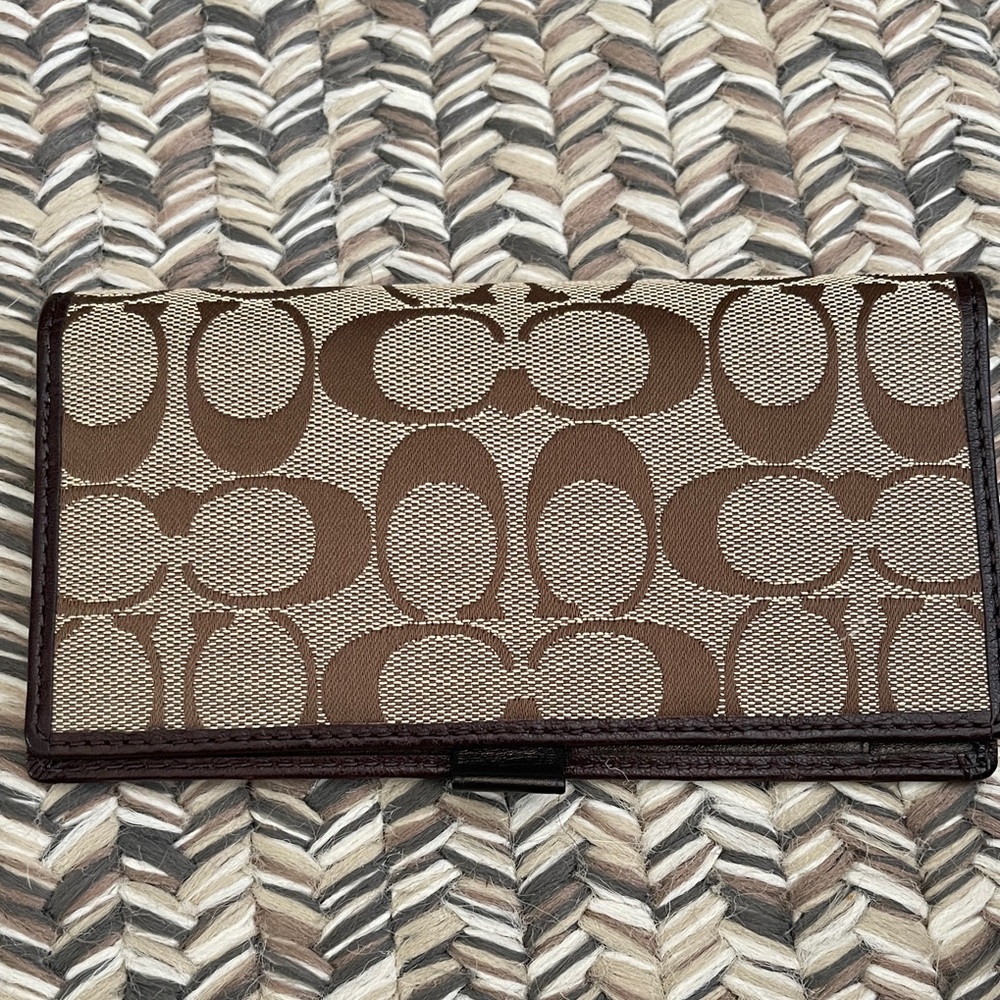 Coach Tan and Brown Signature Wallet